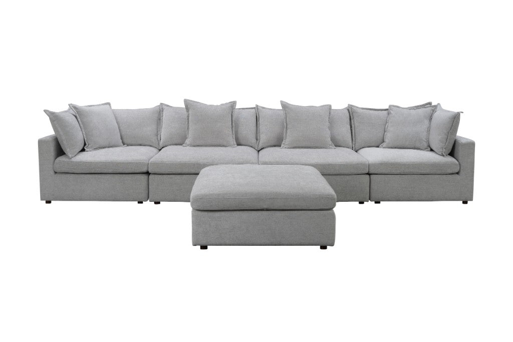 Lovisa Modular Corner Fabric Sofa Lounge with Ottoman