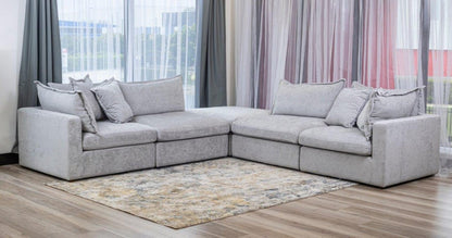 Lovisa Modular Corner Fabric Sofa Lounge with Ottoman