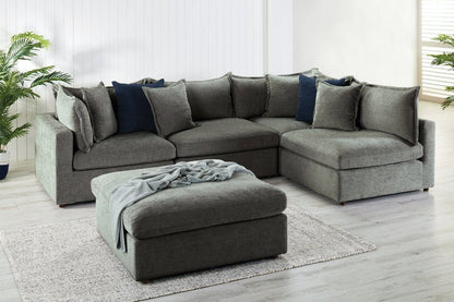 Lovisa Modular Corner Fabric Sofa Lounge with Ottoman