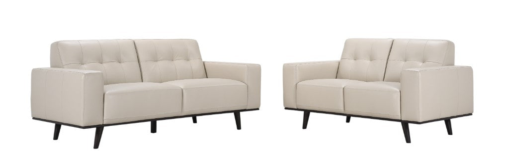 Carson 3+2 Seater Leather Sofa Set - Wheat
