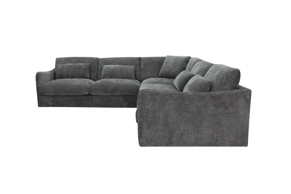 Loft Corner Modular Fabric Sofa Lounge - Licorice