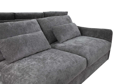 Loft Corner Modular Fabric Sofa Lounge - Licorice