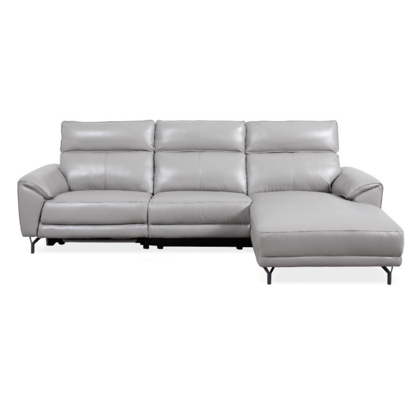 Mosman 2 Seater + Chaise Power Sectional Lounge - Stone