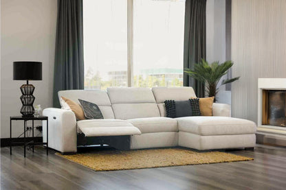 Sutton 2-Seater Recliner with Chaise Sofa - Beige