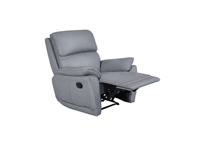 York Leather Lounge Sofa with Manual Recliner