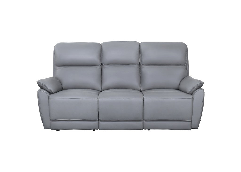 York Leather Lounge Sofa with Manual Recliner