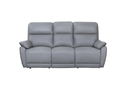 York Leather Lounge Sofa with Manual Recliner