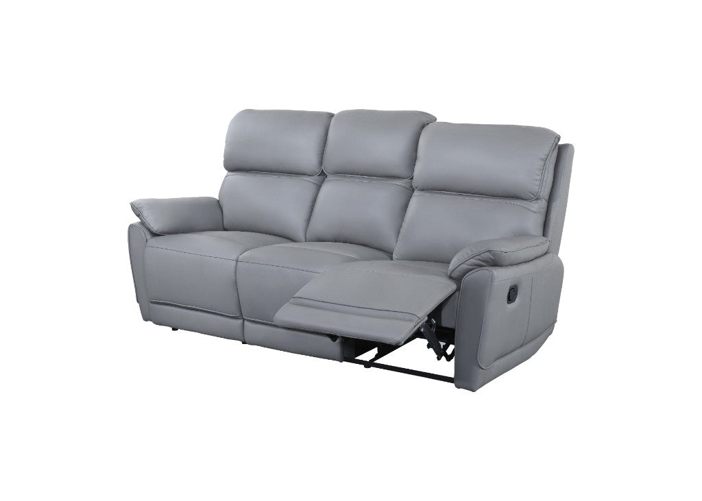 York Leather Lounge Sofa with Manual Recliner