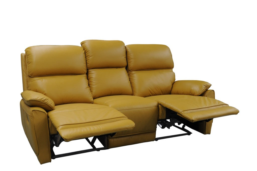 York Leather Lounge Sofa with Manual Recliner
