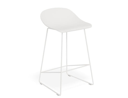 Pop Stool - White Frame and Shell Seat  - 65cm Kitchen Bench Seat Height