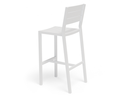 Halki Stool With Backrest - White