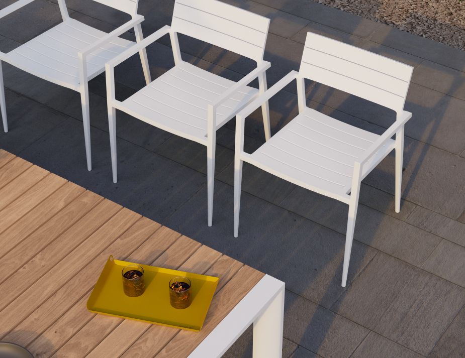 Halki Stackable Outdoor Chair - White