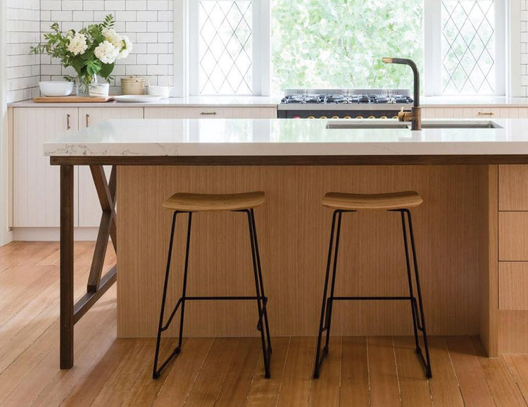 Winnie Stool - Italian Black Leather