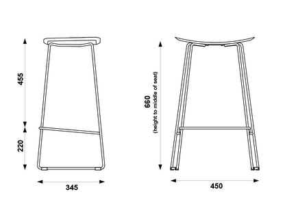 Winnie Stool - Italian Black Leather