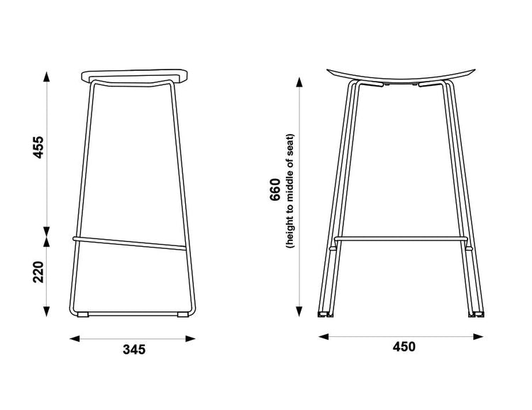 Winnie Stool - Italian Black Leather