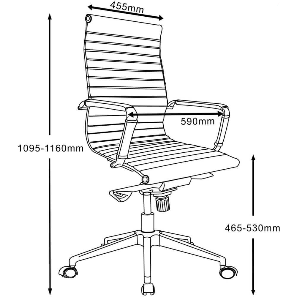 Alice High Back Executive Chair with Arms - Black