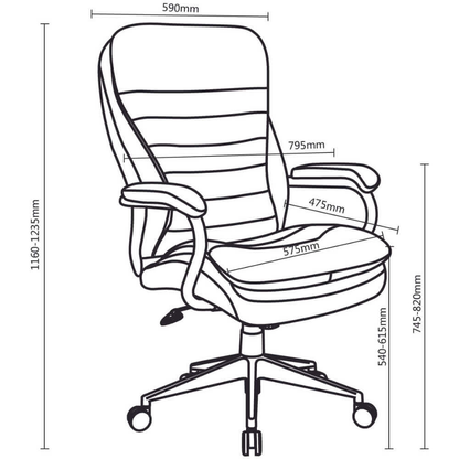 Titan High Back Executive Office Chair - Black