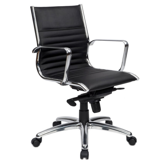 Cogra Leather Office Chair Medium Back - Black