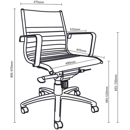 Cogra Leather Office Chair Medium Back - Black