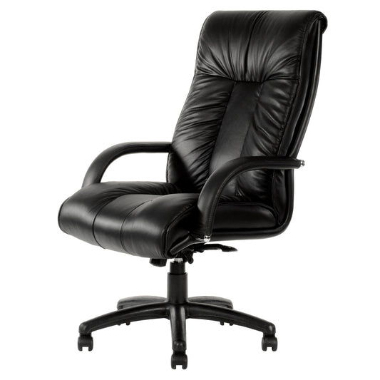 Statesman Executive Office Chair High Back - Black Leather