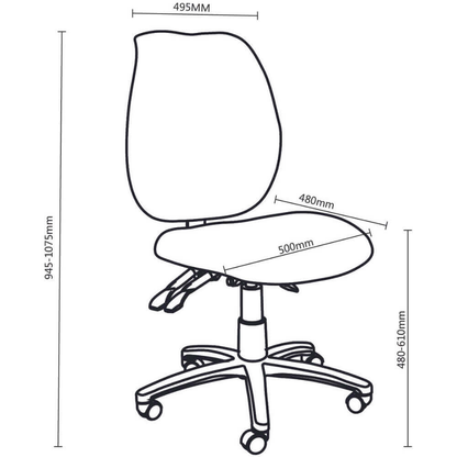 Sabina Ergonomic Fabric Office Chair - Black