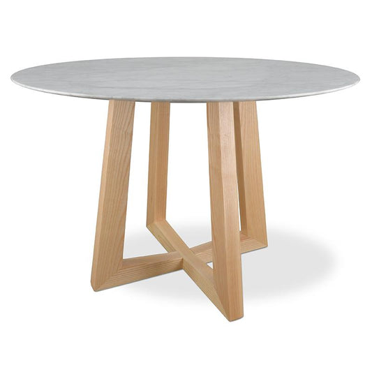 Zodiac 1.15m Round Marble Dining Table - Natural