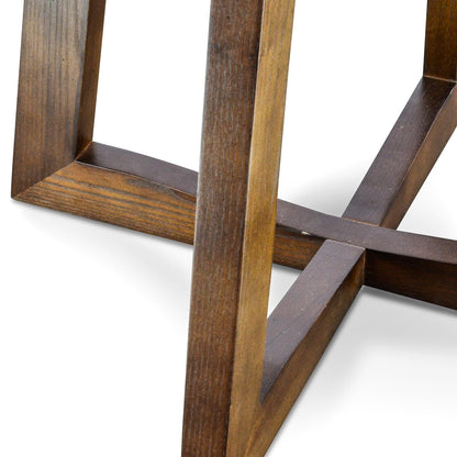 Zodiac 1.15m Round Marble Dining Table - Dark Brown Base