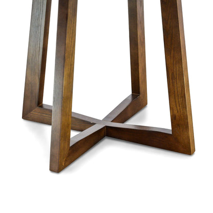 Zodiac 1.15m Round Marble Dining Table - Dark Brown Base