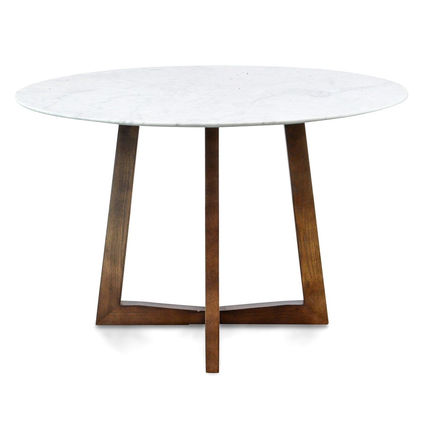 Zodiac 1.15m Round Marble Dining Table - Dark Brown Base