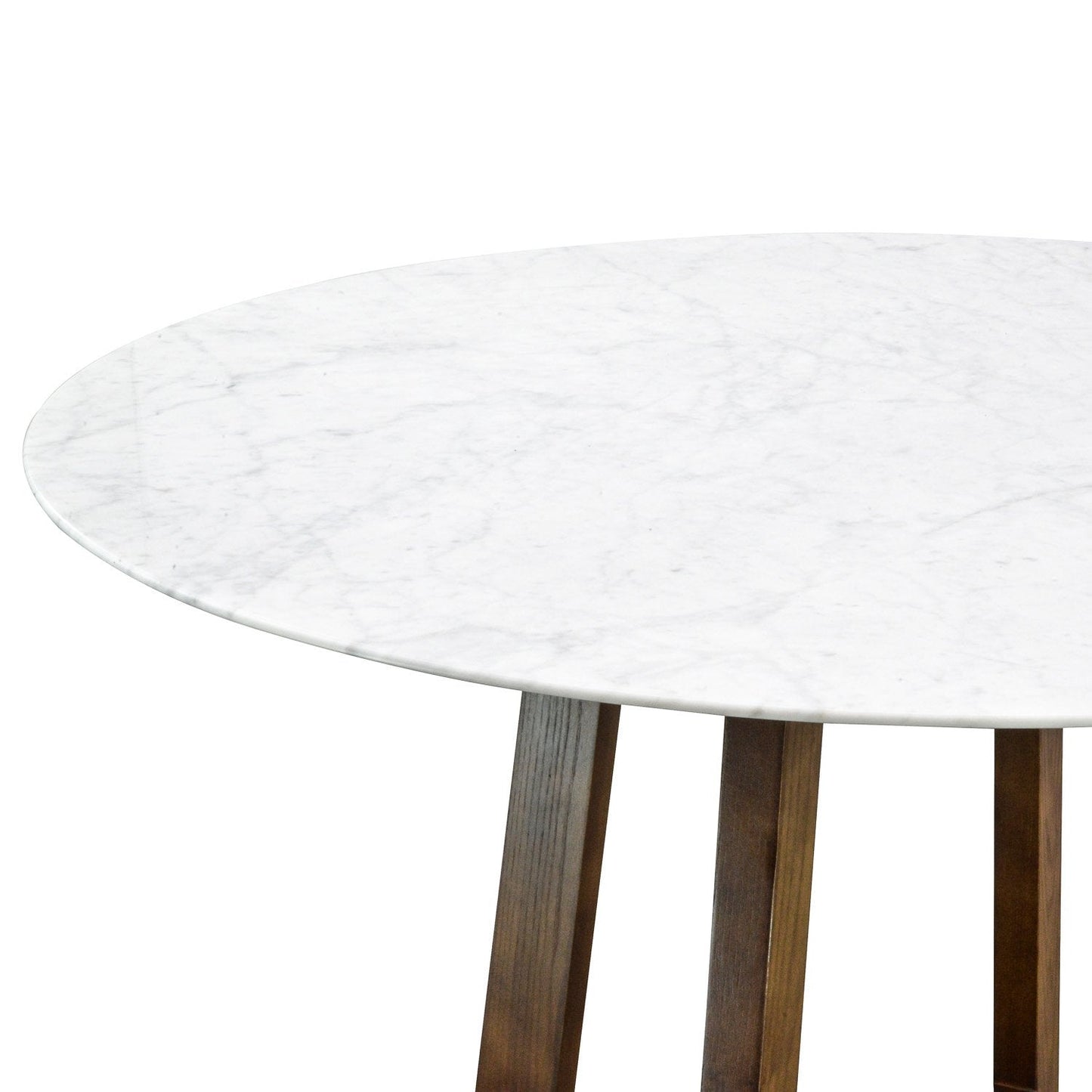 Zodiac 1.15m Round Marble Dining Table - Dark Brown Base