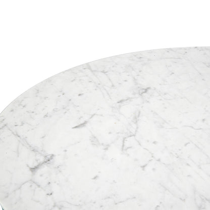 Zodiac 1.15m Round Marble Dining Table - Dark Brown Base