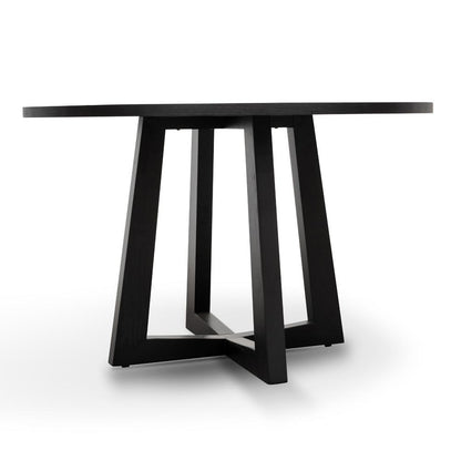 Zodiac 1.2m Round Wooden Dining Table - Black