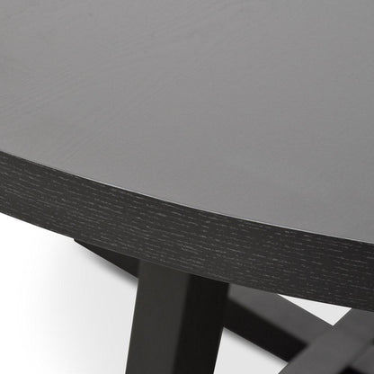 Zodiac 1.5m Round Wooden Dining Table - Black